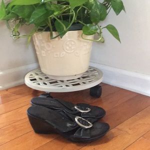 Black wedge heels size 5